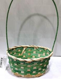 Корзина плетеная (бамбук),D20 Н9 НН34 см,цвет мятный